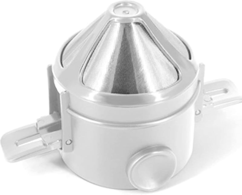 Pour Over Coffee Filter, Portable Stainless Steel Reusable Coffee Dripper Cone - Mini Collapsible Paperless Single Serve 1-2 Cup Coffee Maker for Travel Camping Offices Backpacking (White)